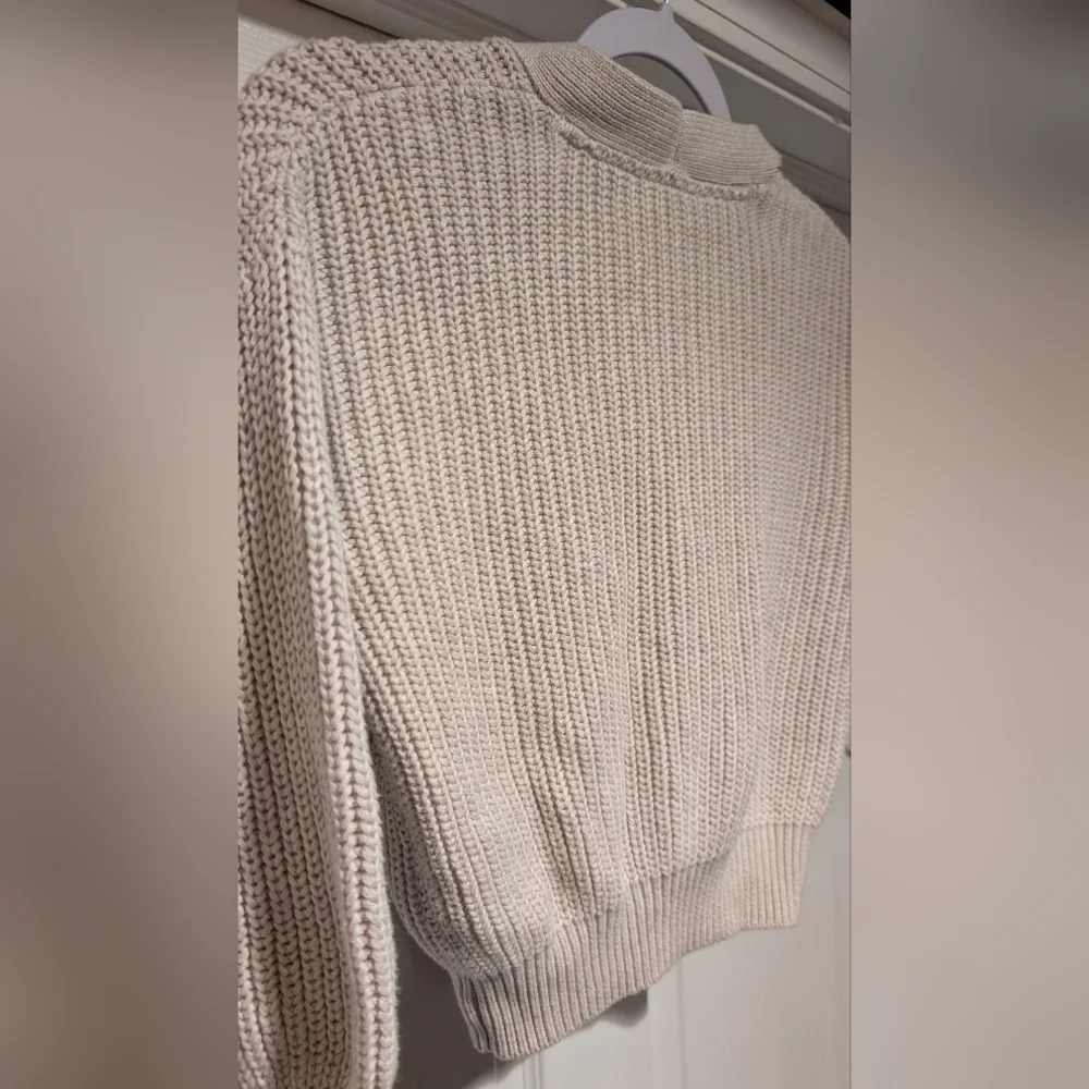 Gap NWT $55 Kids Shaker Stitch Beige Cardigan 100% Cotton Size Small 6-7 NEW! - Picture 8 of 13